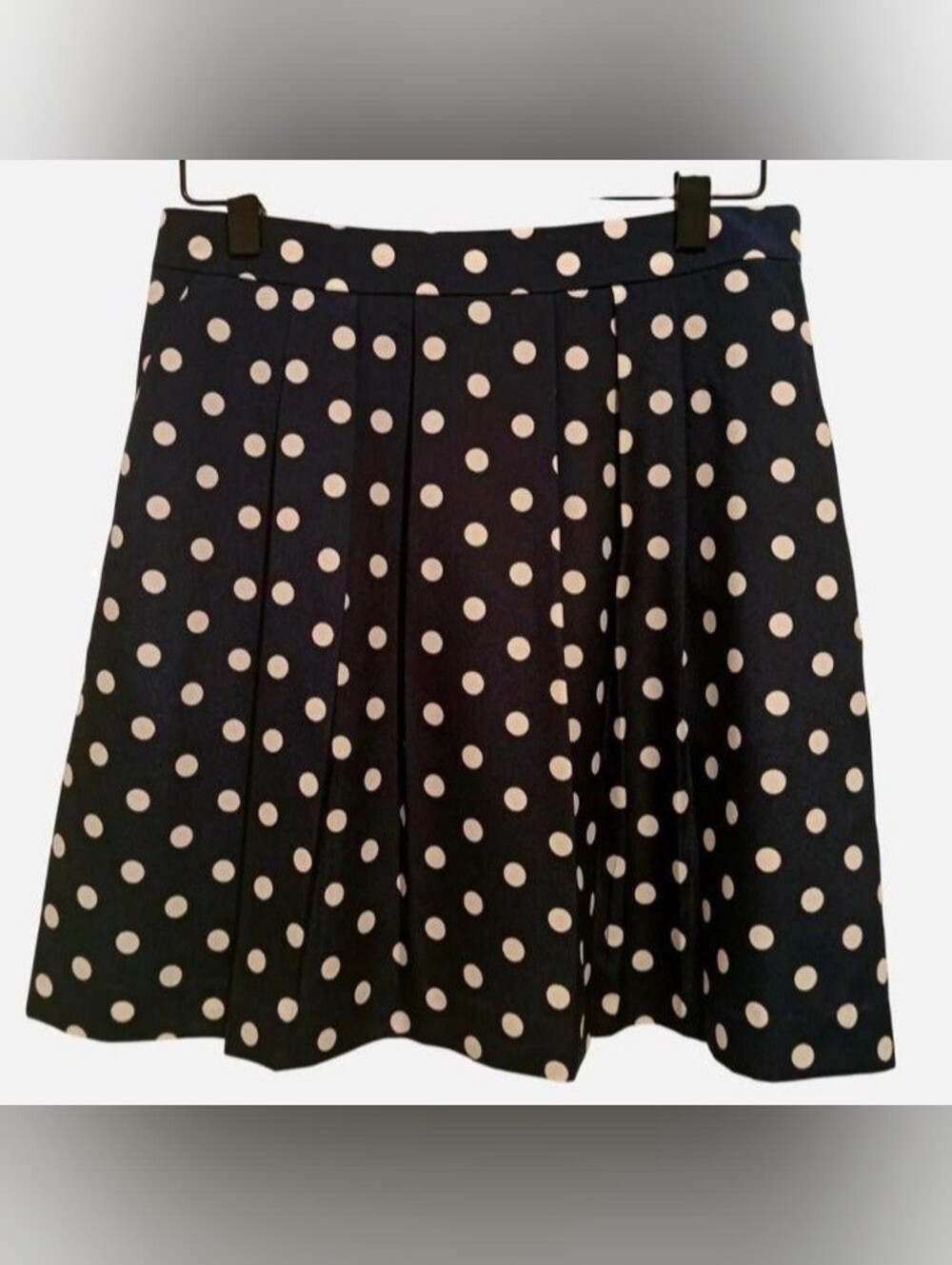 J.Crew Polka Dot Navy And White Pleated Mini Skirt Summer Old Money Elegant Y2K